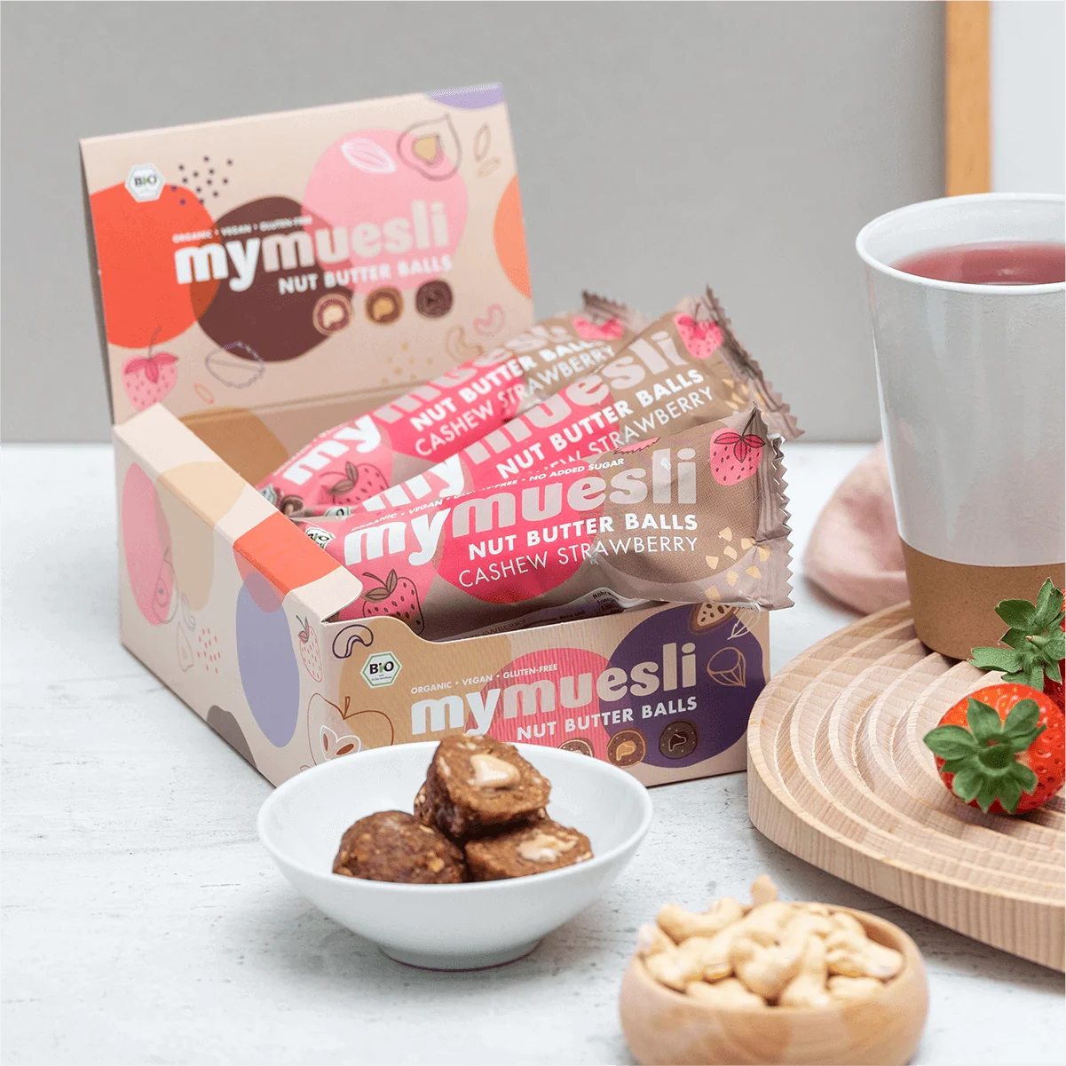 7x3 Nut Butter Balls Cashew Strawberry - Image 3